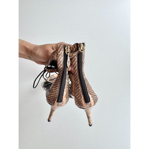 NICHOLAS KIRKWOOD Serafin Snake Leather Lace Up Strappy Cage Sandals, Size 36.5 - Picture 9 of 14